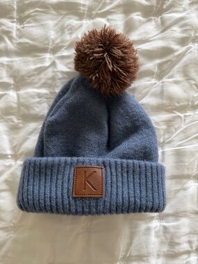 Kuling Kids Blue Knit Pom Beanie